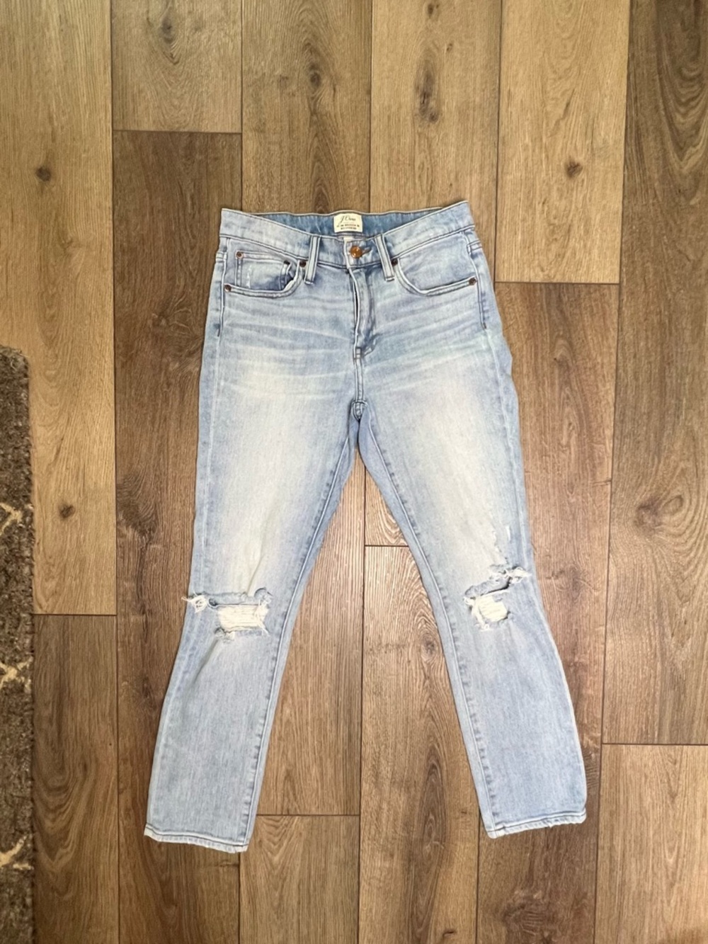 J. Crew Light Blue Distressed Boyfriend Jeans
